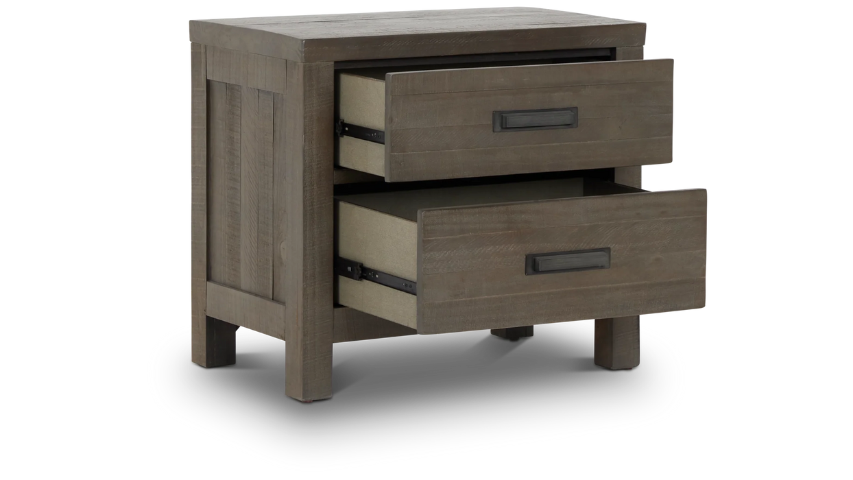 Taryn Nightstand in Rustic Grey - Furniture Story