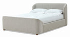 Upholstered Platform Bed in Cotton Ball Boucle - Furniture Story