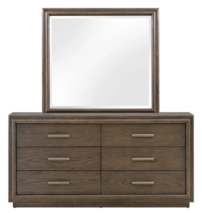 Lawson Solid Oak Mirror Dresser in Big Bear Brown - Furniture Story