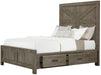 Taryn Right-Side Solid Wood Storage King Bed in Rustic Grey - Furniture Story