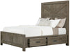 Taryn Right-Side Solid Wood Storage Queen Bed in Rustic Grey - Furniture Story