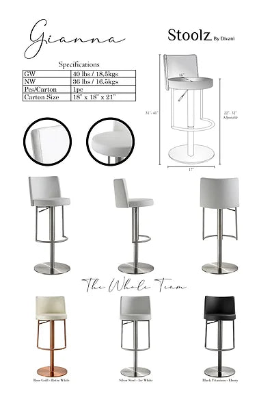 Gianna - Silver Steel - Ice White - Furniture Story