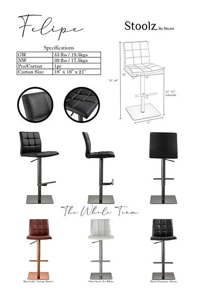 Felipe - Black Titanium – Ebony - Furniture Story