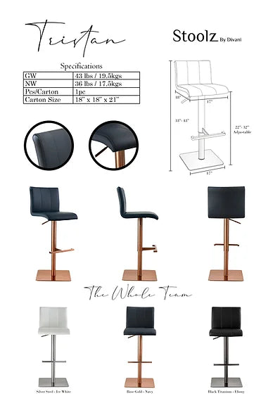 Tristan - Rose Gold – Navy - Furniture Story