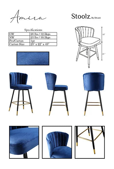 Amira - Royal Blue - Furniture Story