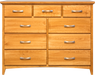 SOPHIA - Custom ALDER Wood - 9 Drawer Dresser - Furniture Story