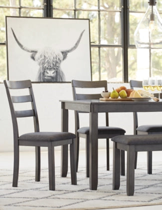 Bridson Dining Table and Chairs with Bench (Set of 6) - Furniture Story