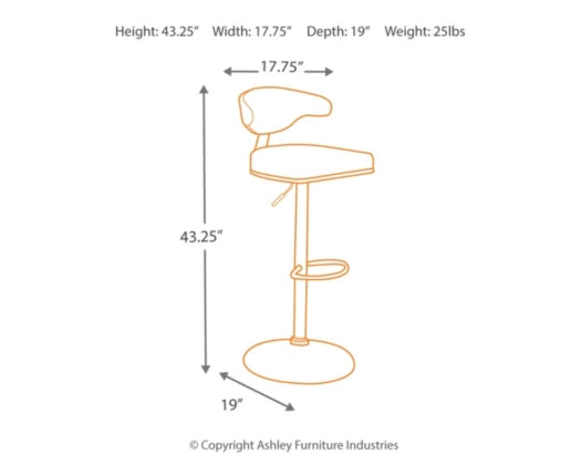 Bellatier Adjustable Height Bar Stool - Furniture Story