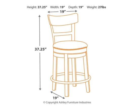 Pinnadel Counter Height Bar Stool - Furniture Story