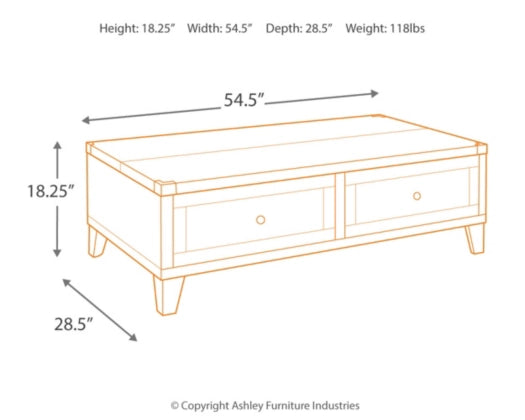 Todoe Coffee Table with Lift Top - Furniture Story