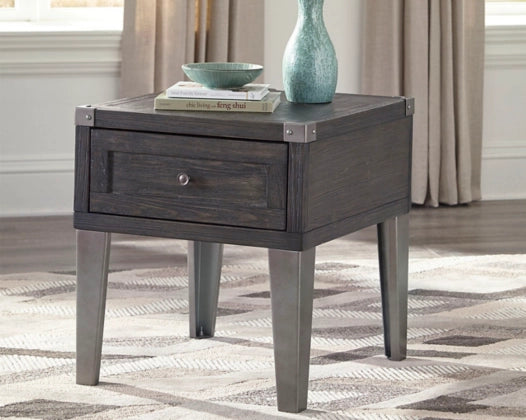 Todoe End Table with USB Ports & Outlets - Furniture Story