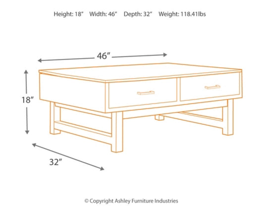 Mondoro Coffee Table with Lift Top - Furniture Story